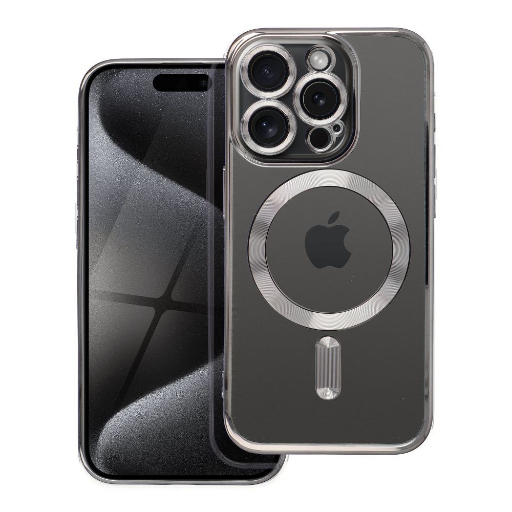 Aizsargvāciņš iPhone 15 Pro grey titanium – ELECTRO MAG compatible with MagSafe