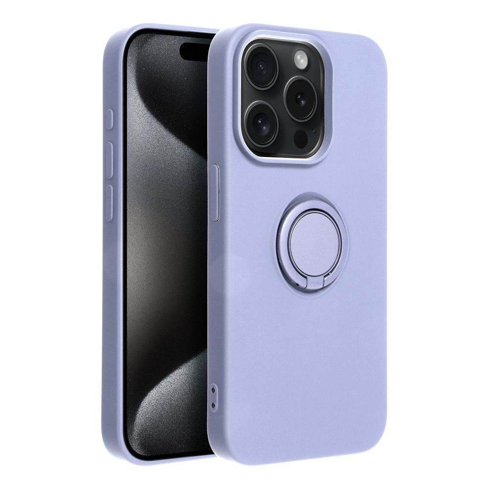 Aizsargvāciņš iPhone 15 Pro – SILICONE RING, violets — attēls 3