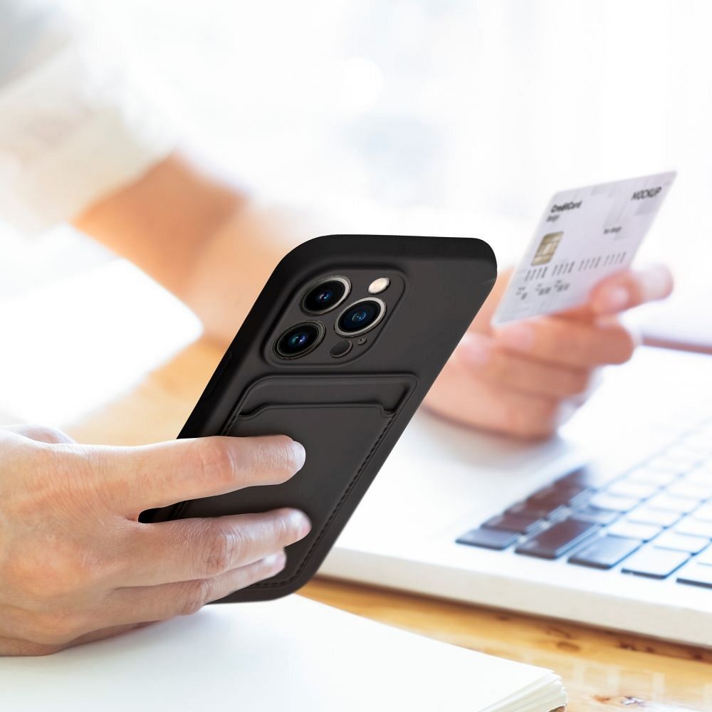 Aizsargvāciņš iPhone 16 Plus – CARD, melns — attēls 3