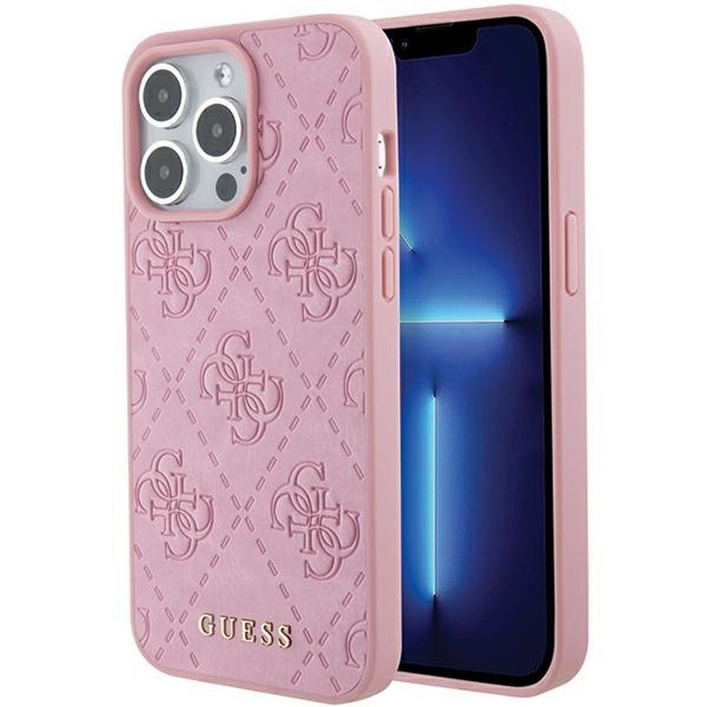 Aizsargvāciņš iPhone 15 Pro GUHCP15LP4EPMP (Quilted 4G Classic) – GUESS, rozā