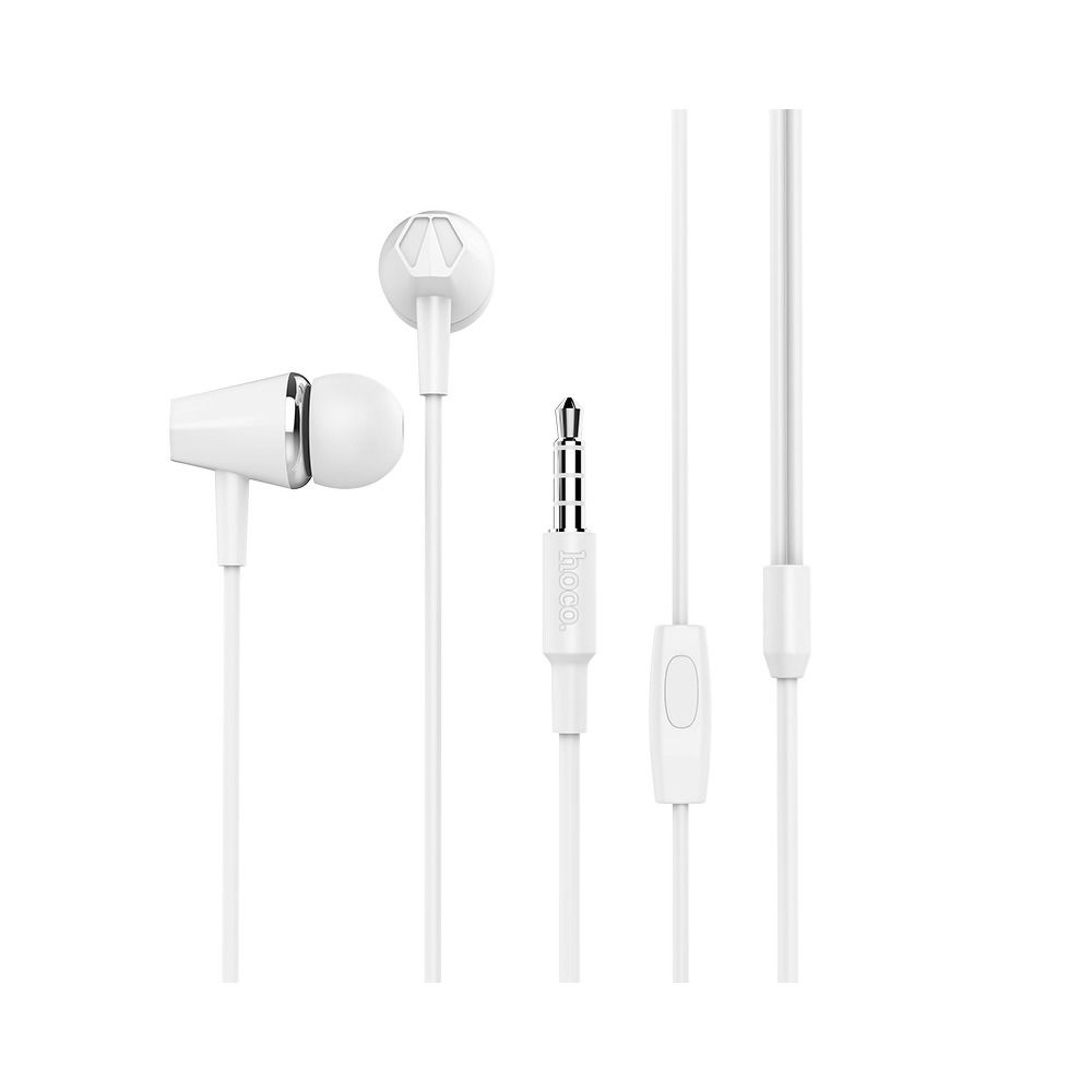 Mikrofons HOCO wire earphones Jack 3,5 mm with microphone M34 white
