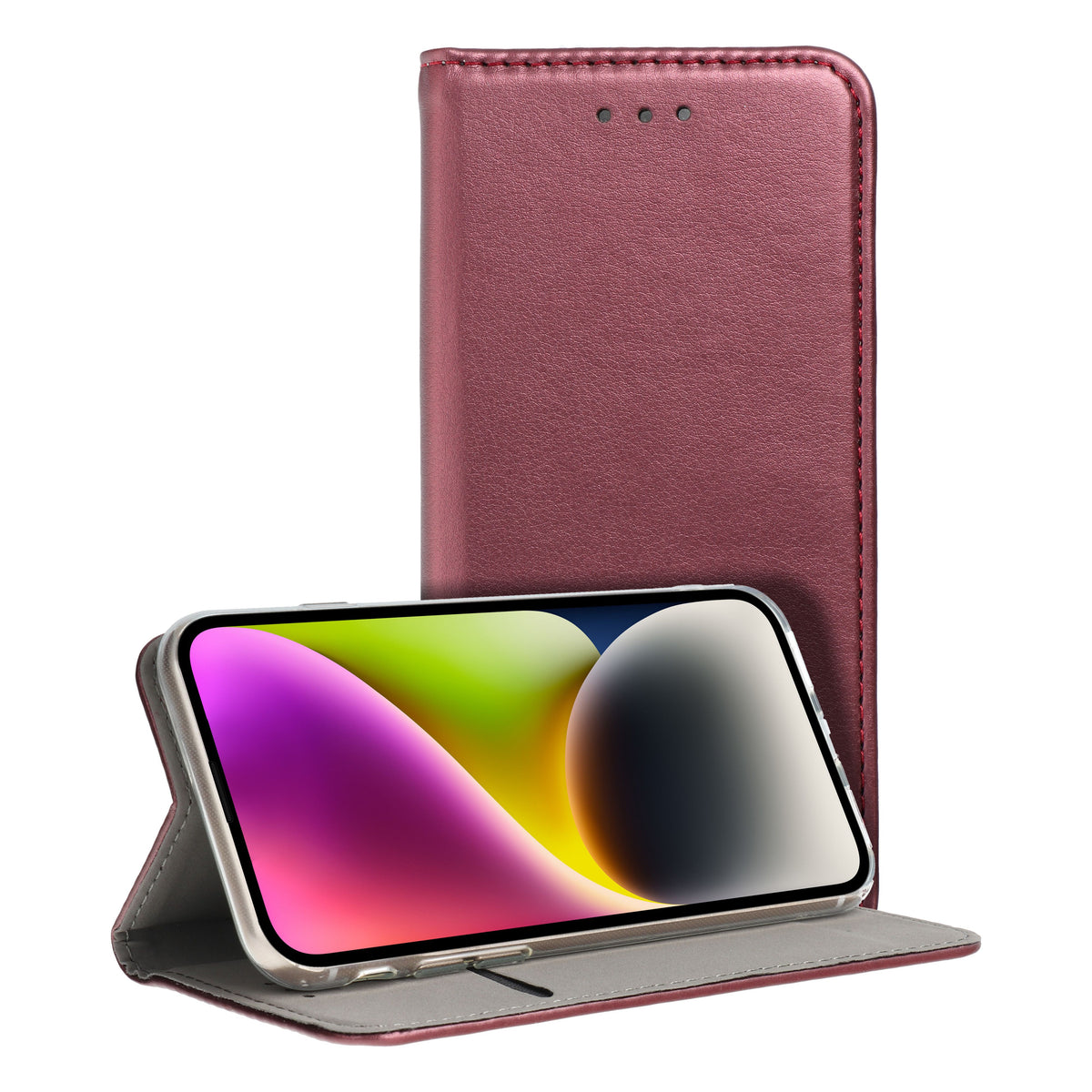 Aizsargvāciņš Xiaomi Redmi Note 13 Pro 4G – SMART MAGNETO, bordo