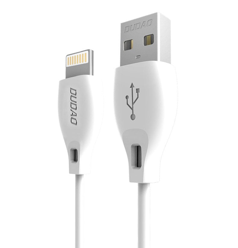Kabelis Dudao cable USB / Lightning cable 2.4A 1m white (L4L 1m white)