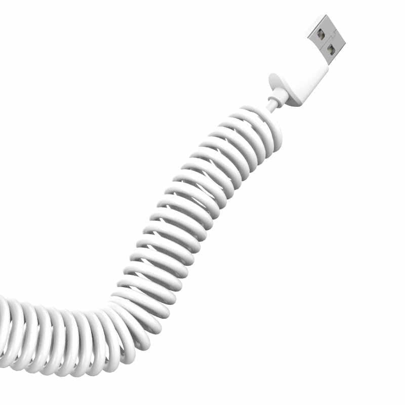 Dudao car kit charger 2x USB 2.4A + cable USB 3in1 Lightning / Type C / micro USB cable white (R7 white) — attēls 3