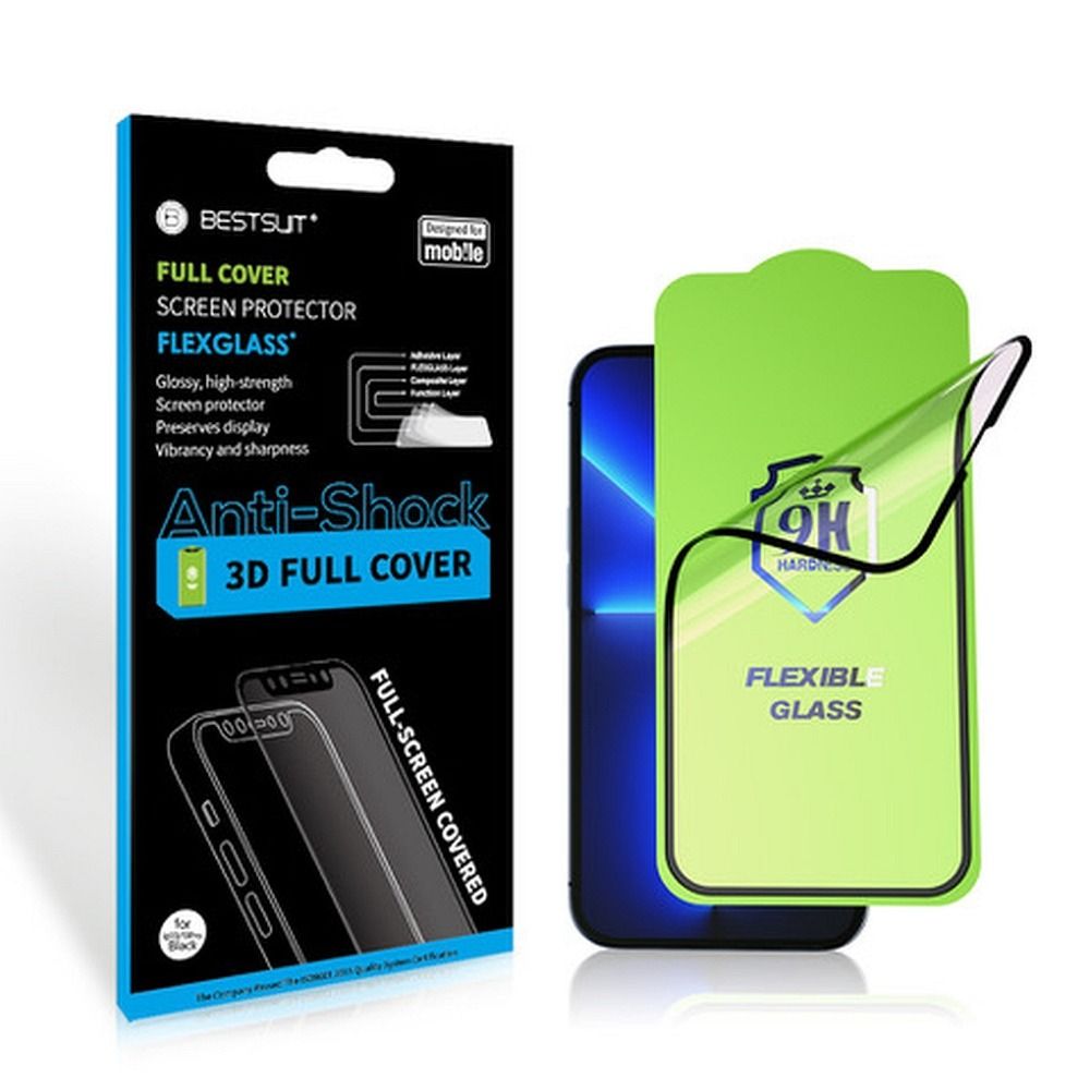 Aizsargstikls Apple iPhone 12 Pro Max – Bestsuit Flexible 5D, melns