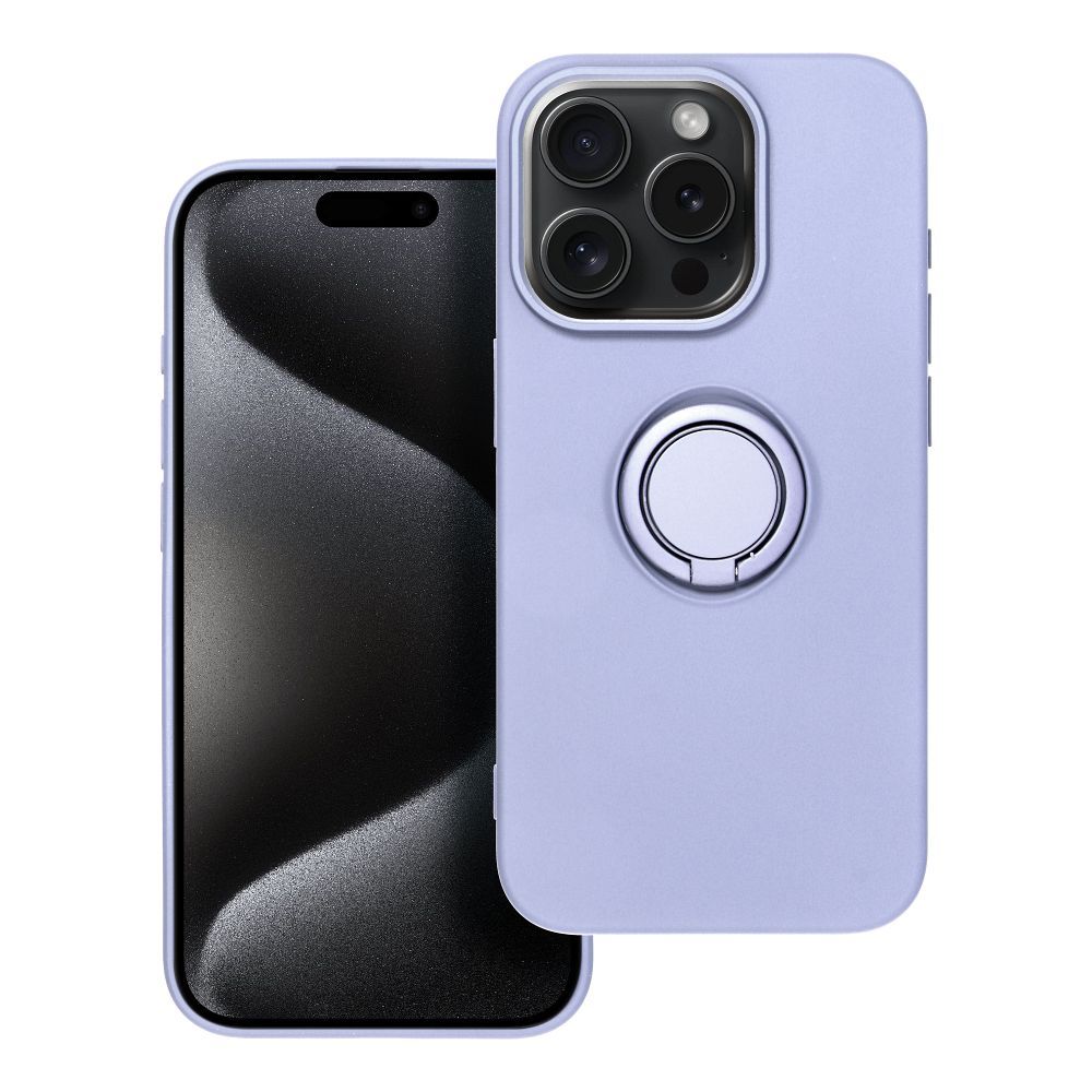 Aizsargvāciņš iPhone 15 Pro – SILICONE RING, violets — attēls 2