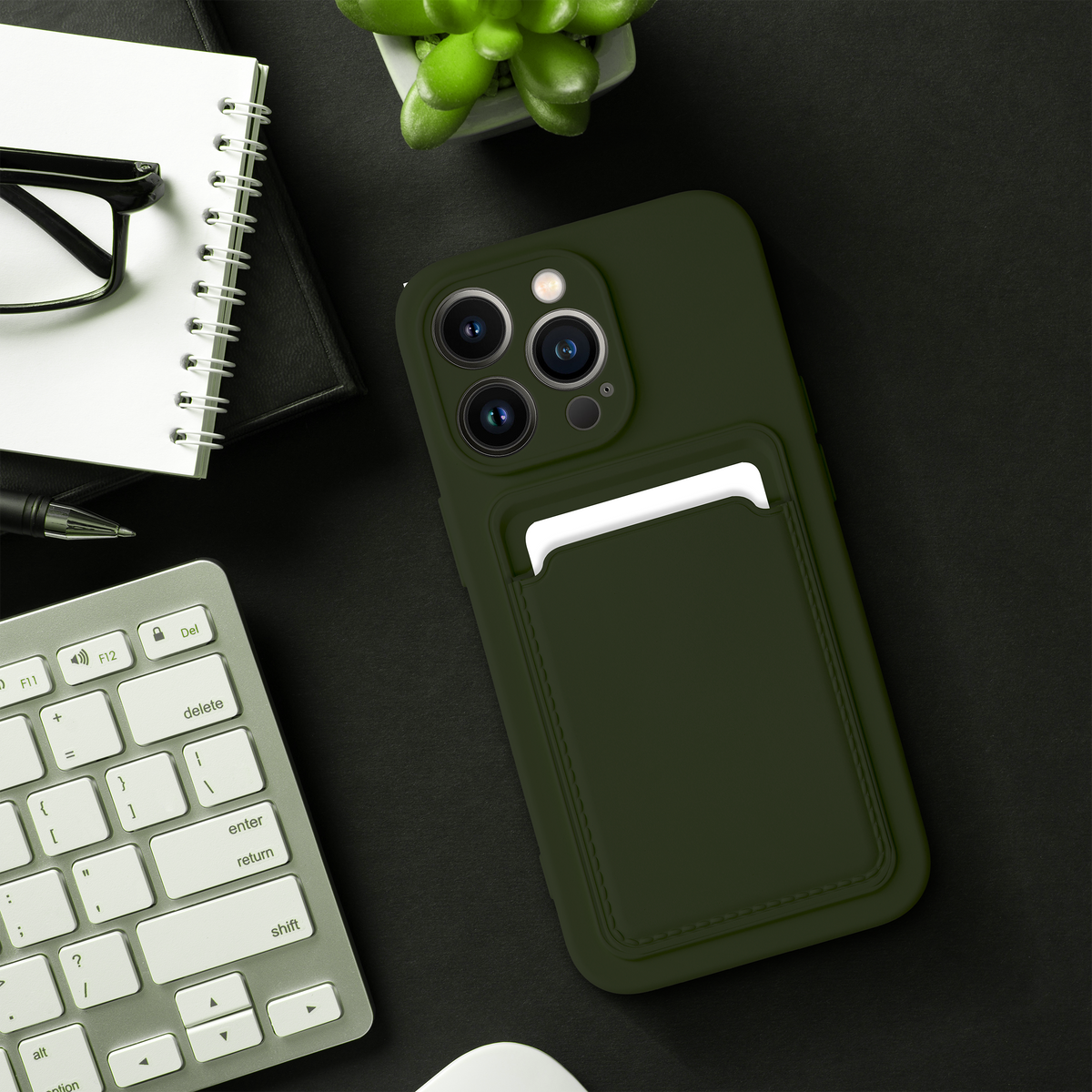Aizsargvāciņš Xiaomi Redmi 12C – CARD, zaļš — attēls 4