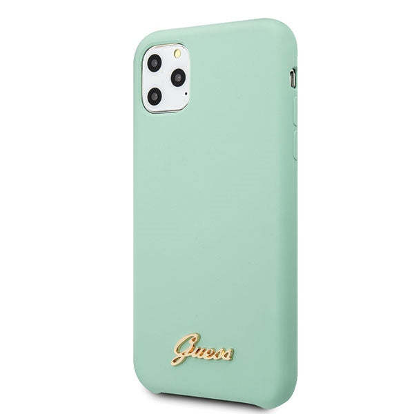 Aizsargvāciņš iPhone 11 Pro Max green/green hard case Silicone Vintage Gold Logo – Guess GUHCN65LSLMGG — attēls 2