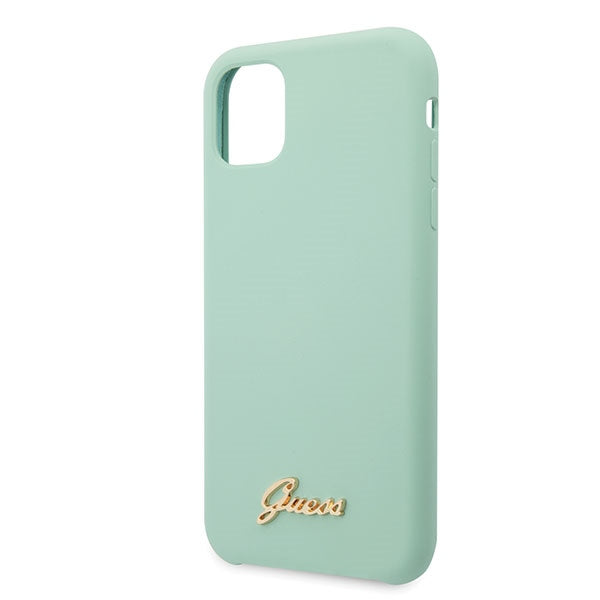 Aizsargvāciņš iPhone 11 Pro Max green/green hard case Silicone Vintage Gold Logo – Guess GUHCN65LSLMGG — attēls 3