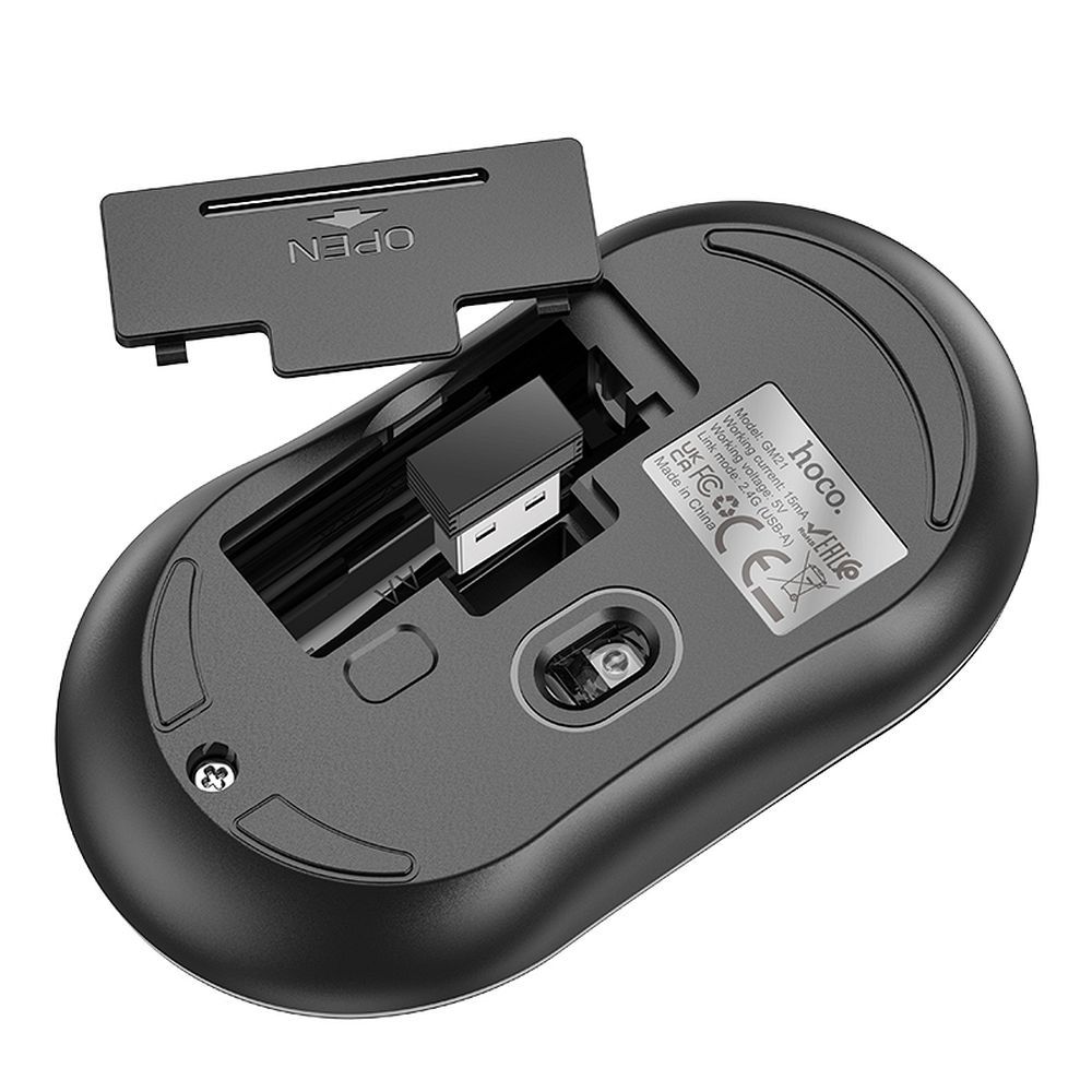 HOCO wireless computer mouse 2,4G 1600 dpi GM21 black — attēls 3
