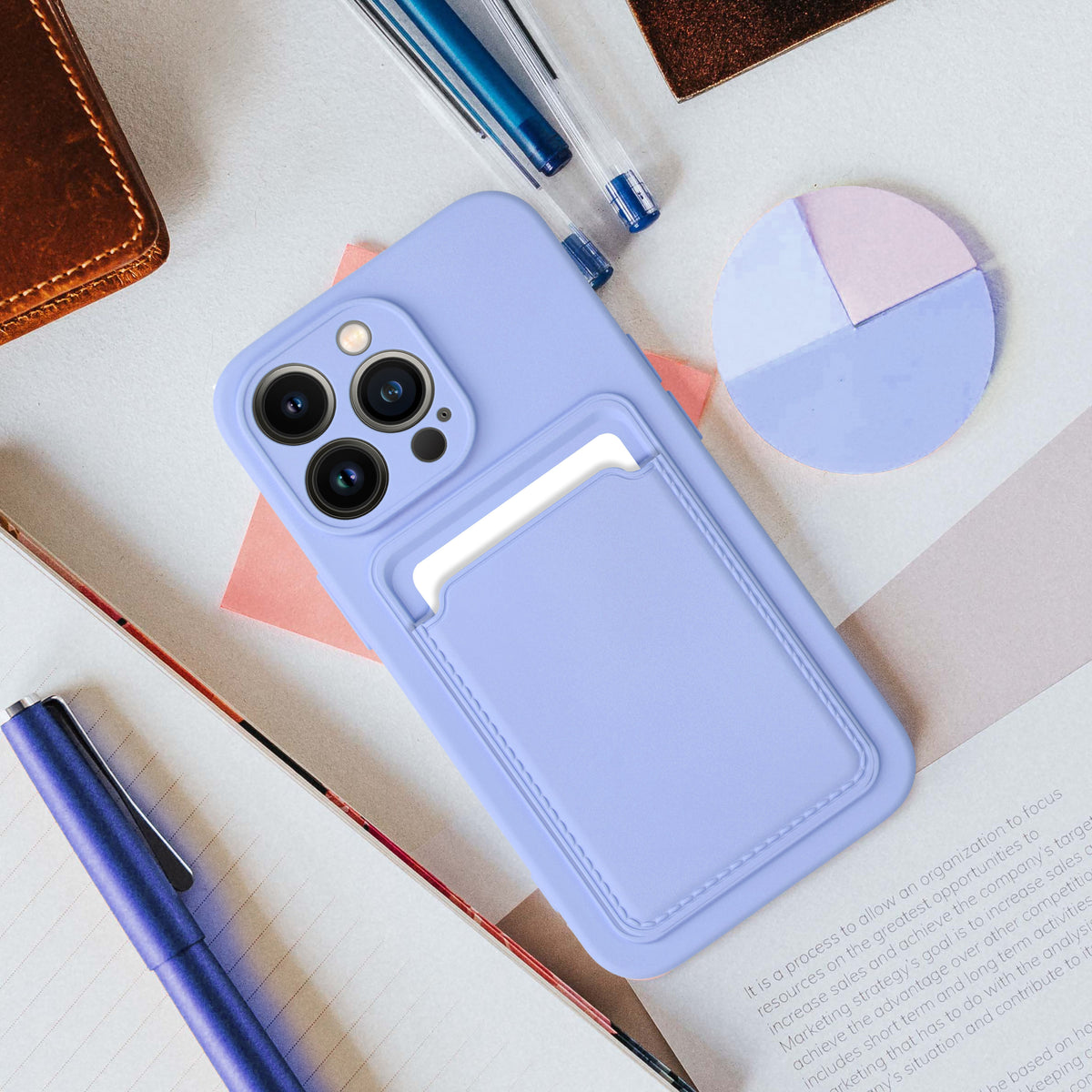 Aizsargvāciņš Xiaomi Redmi 12C – CARD, violets — attēls 4