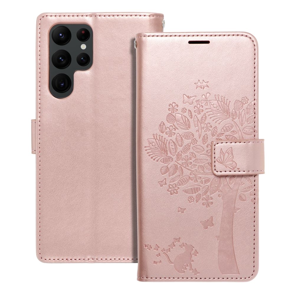 Aizsargvāciņš Samsung S22 Ultra tree – MEZZO, rozā zelta