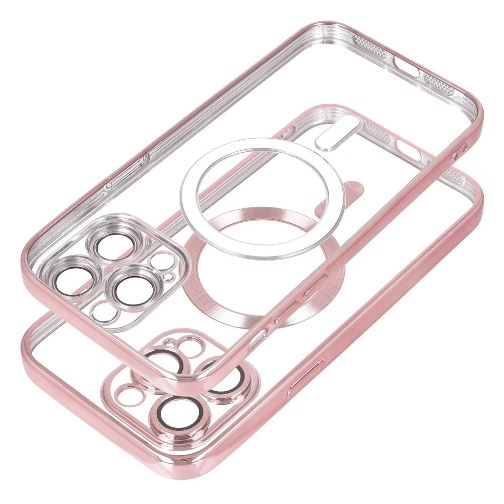 Aizsargvāciņš iPhone 15 – Electro Mag Cover MagSafe, rozā zelts