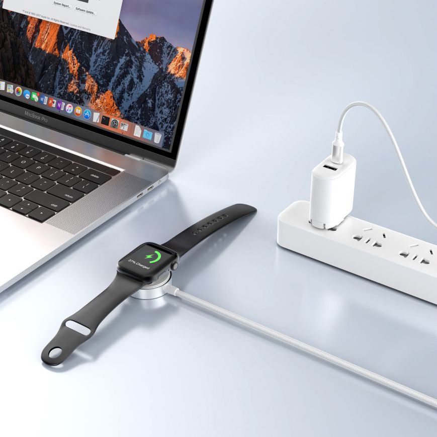 Tech-Protect UltraBoost MC02 bezvadu lādētājs Apple Watch, USB-A, 1 m, balts