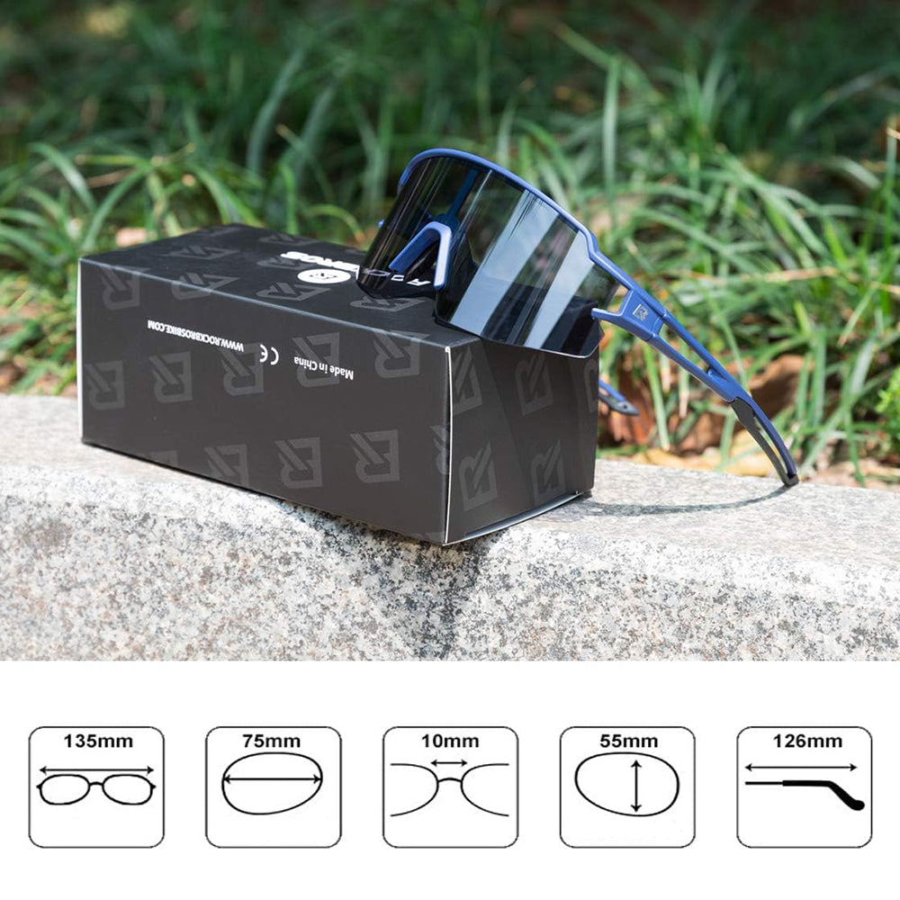 Rockbros 10174 velobraukšanas brilles UV400, zilas