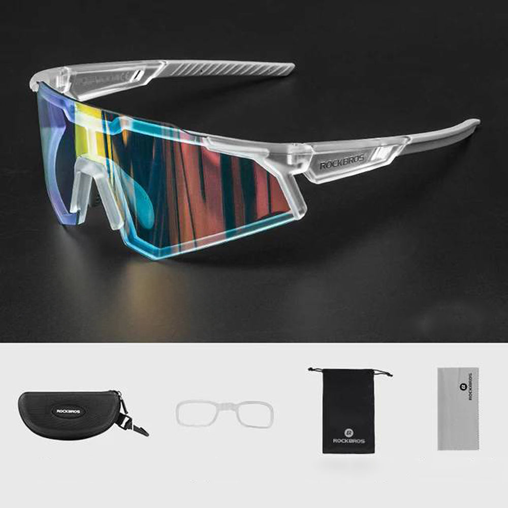 Rockbros SP291 fotohromiskās velobraukšanas brilles UV400, baltas