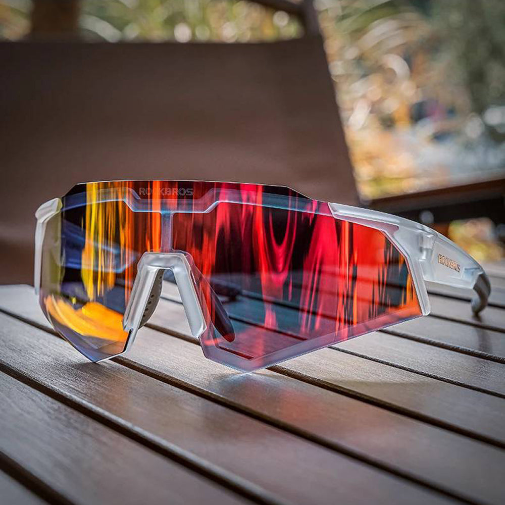 Rockbros SP291 fotohromiskās velobraukšanas brilles UV400, baltas