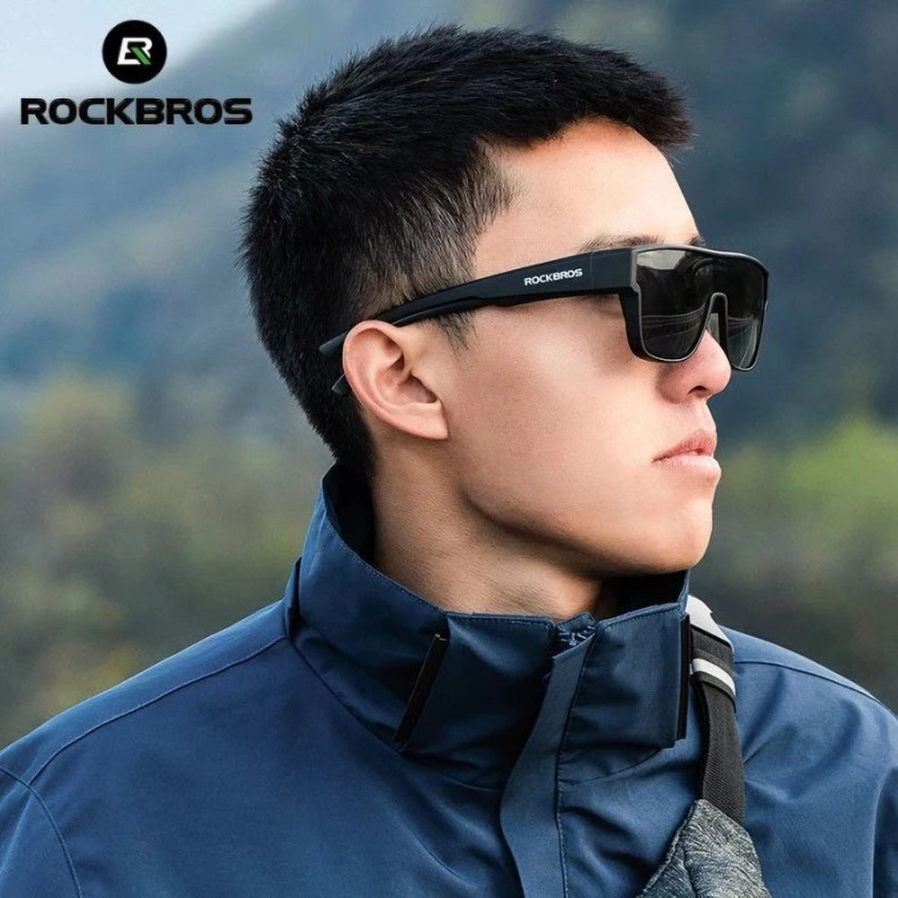 Rockbros SP304 polarizētas sporta brilles UV400 valkāšanai virs korekcijas brillēm, melnas