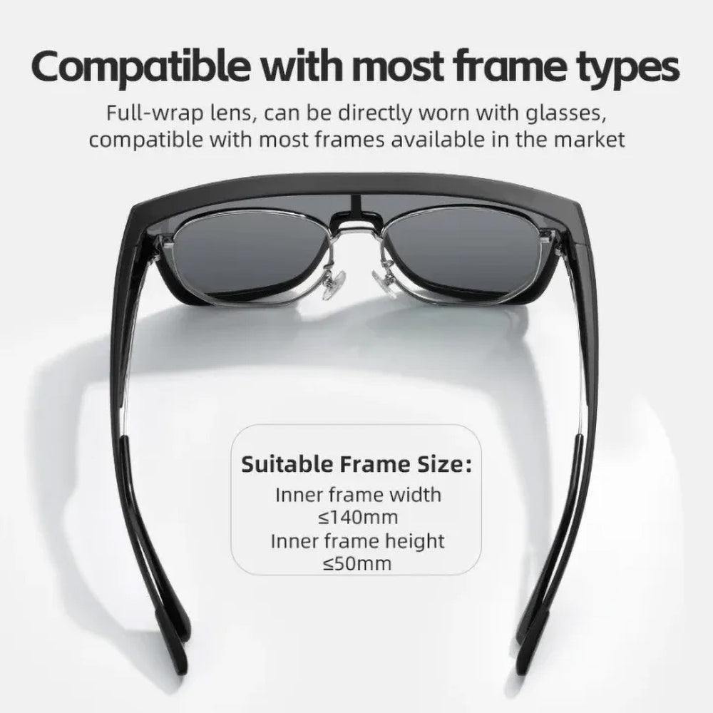 Rockbros SP304 polarizētas sporta brilles UV400 valkāšanai virs korekcijas brillēm, melnas