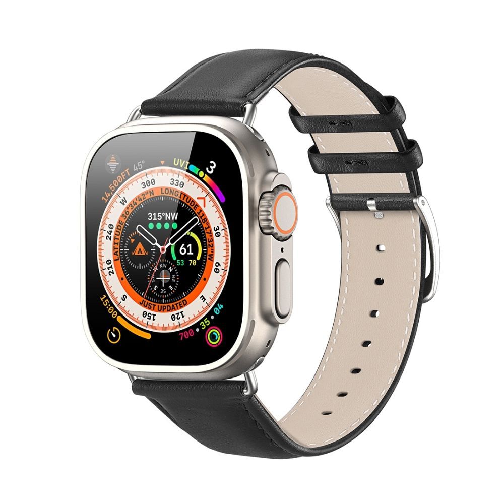 Dux Ducis YS dabīgās ādas siksniņa Apple Watch 38 / 40 / 41 mm, melna