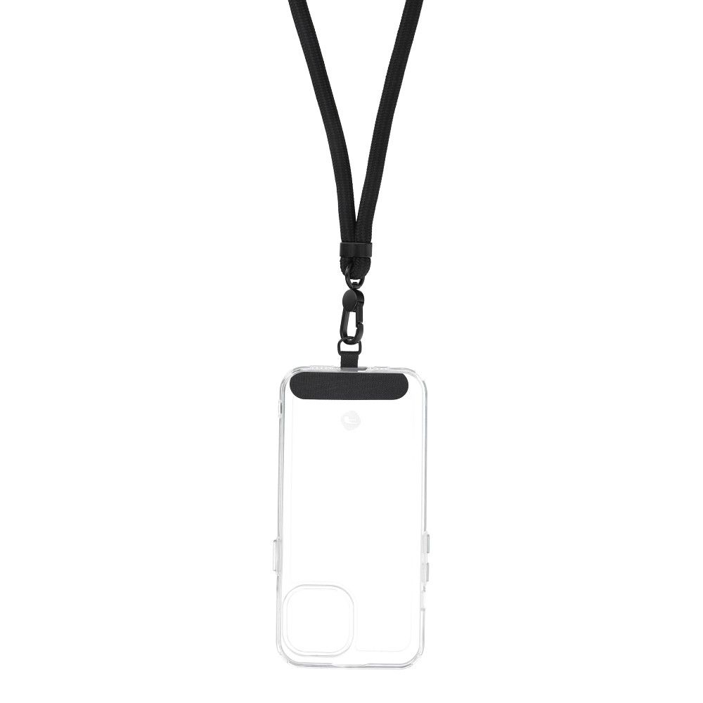 SWING (8mm) pendant for the phone with adjustable length / cord length 165cm (max 82.5cm in the loop) / on the shoulder or neck - black — attēls 3