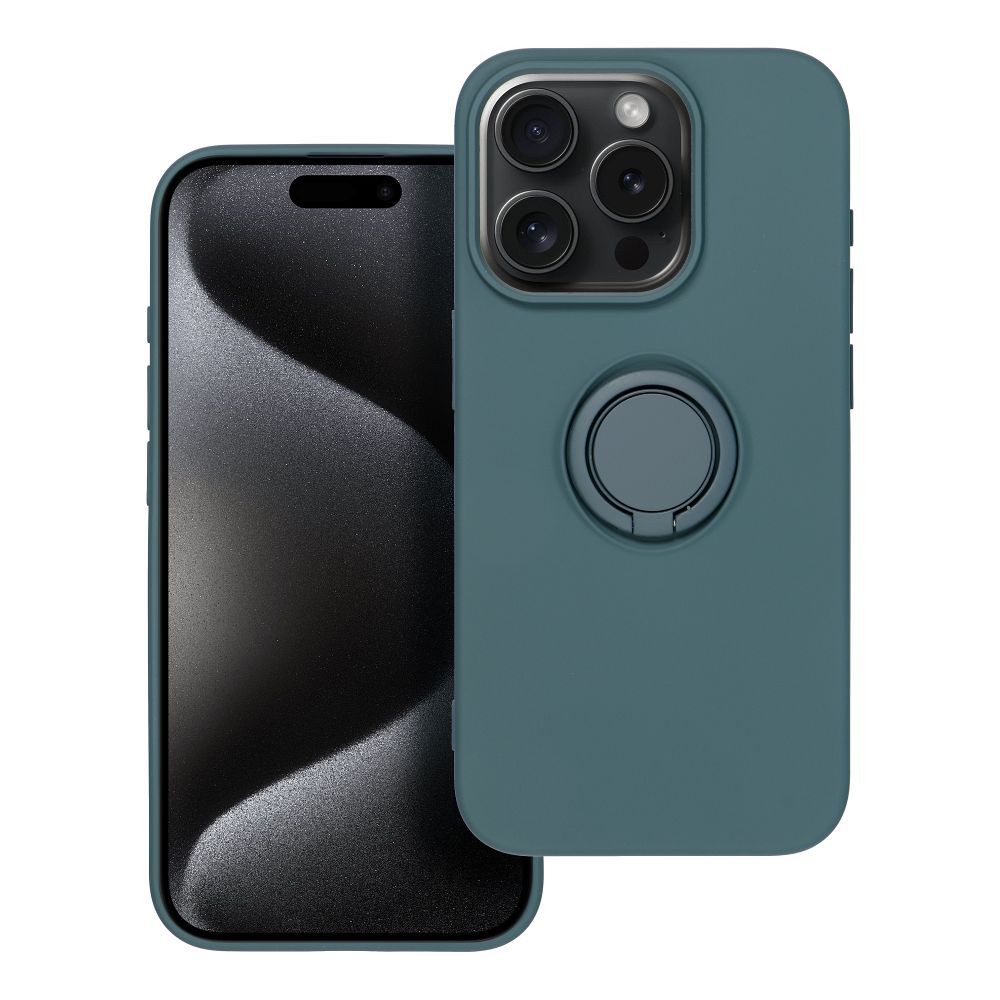 Aizsargvāciņš iPhone 15 Pro – SILICONE RING, zaļš — attēls 2