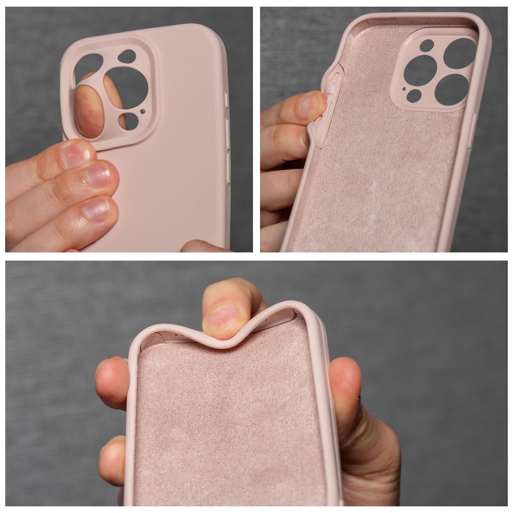 Aizsargvāciņš iPhone 16 Pro Max sand – SILICONE 2mm, rozā — attēls 4