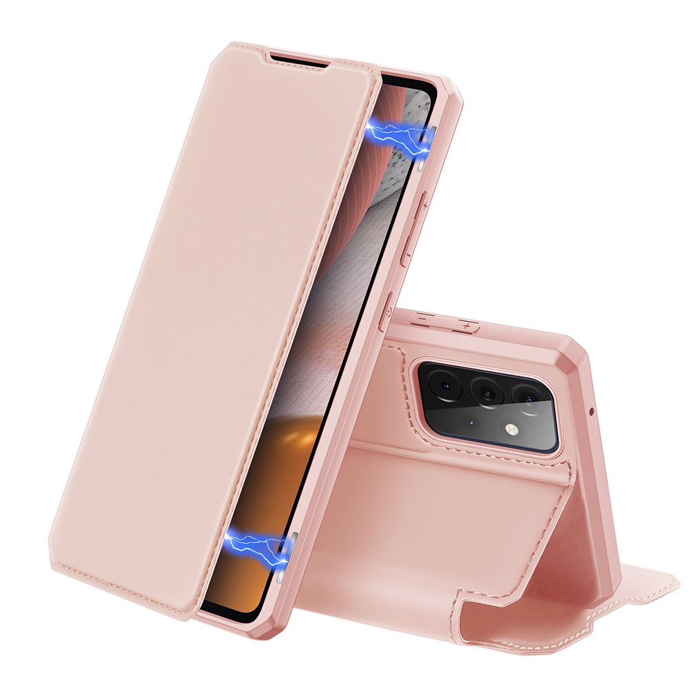Aizsargvāciņš Samsung Galaxy A72 4G – DUX DUCIS Skin X Bookcase type, rozā
