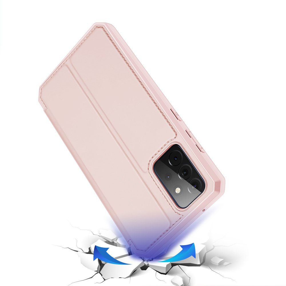 Aizsargvāciņš Samsung Galaxy A72 4G – DUX DUCIS Skin X Bookcase type, rozā — attēls 4