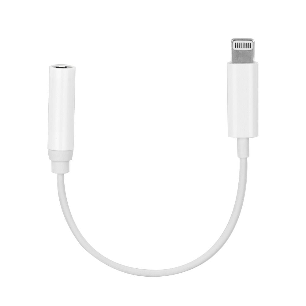 Adapteris Adapter AUX Lightning (male) to Jack 3,5 mm (female) white