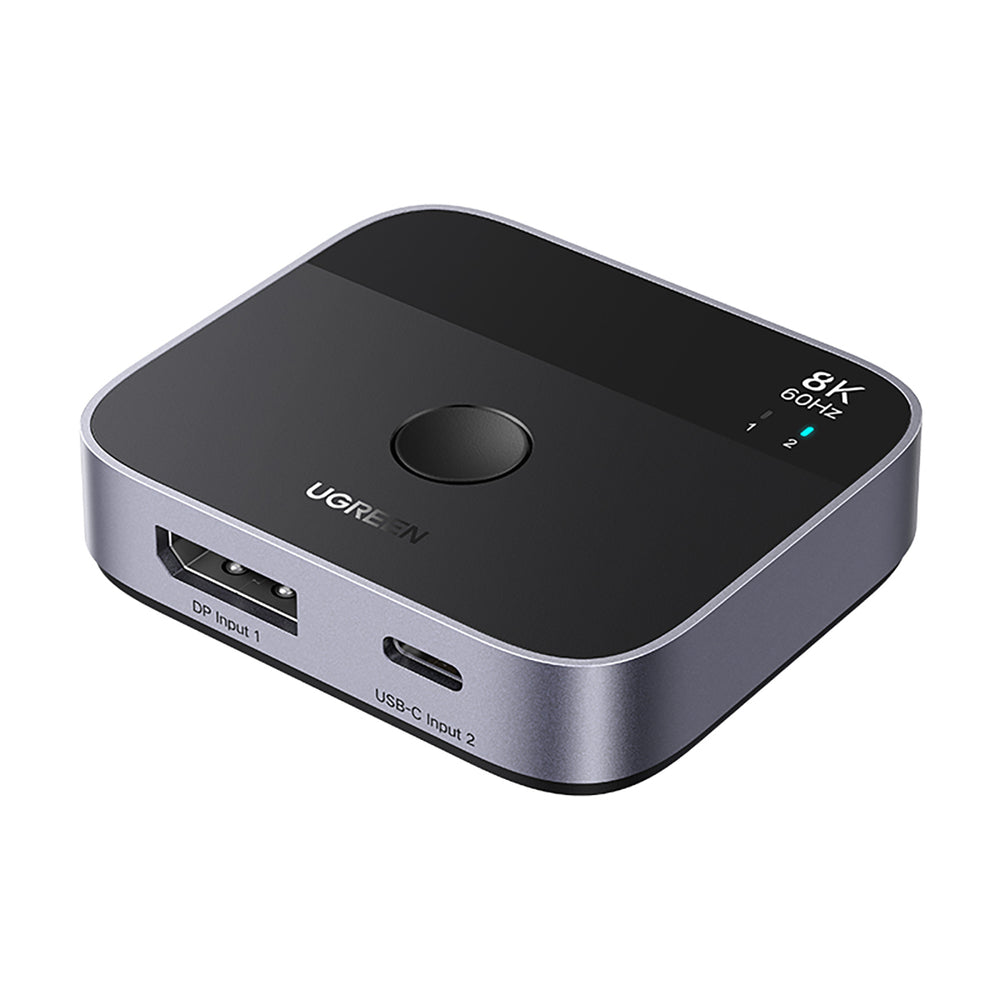 Ugreen 65878 DisplayPort/USB-C uz USB-C pārslēdzējs, 8K/60 Hz, pelēks