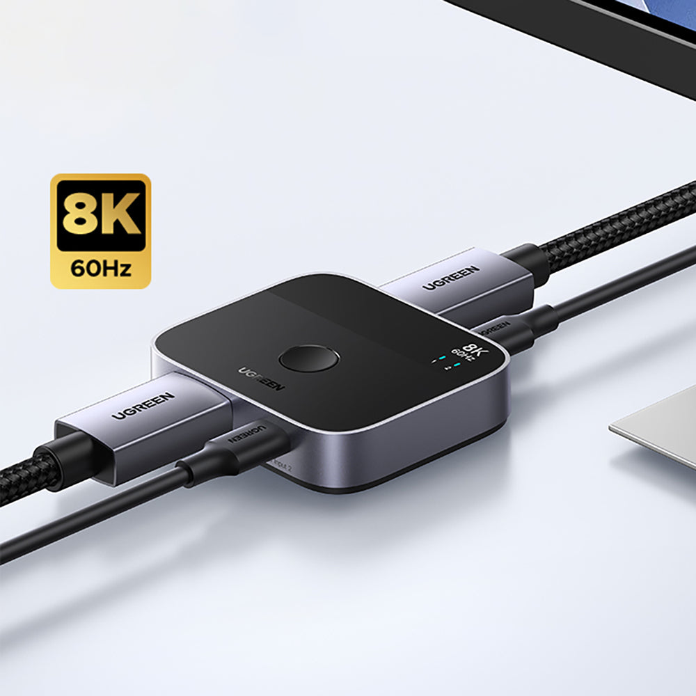 Ugreen 65878 DisplayPort/USB-C uz USB-C pārslēdzējs, 8K/60 Hz, pelēks