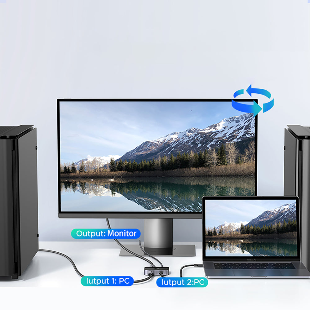 Ugreen 65878 DisplayPort/USB-C uz USB-C pārslēdzējs, 8K/60 Hz, pelēks