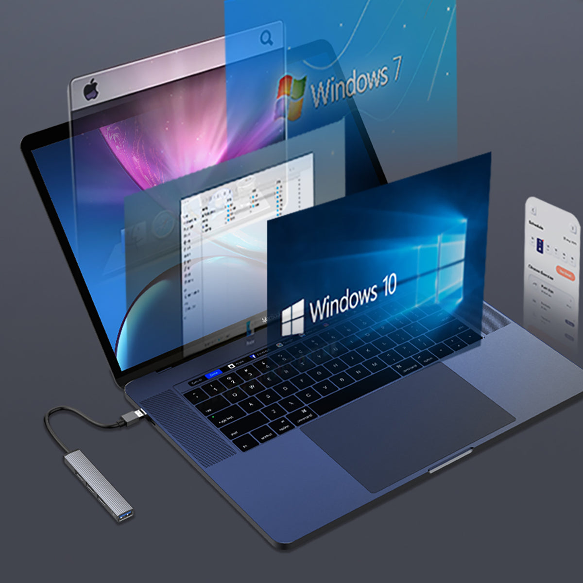 Orico AH-A13 USB-A centrmezgls: 1× USB-A 3.0 + 3× USB-A 2.0, pelēks