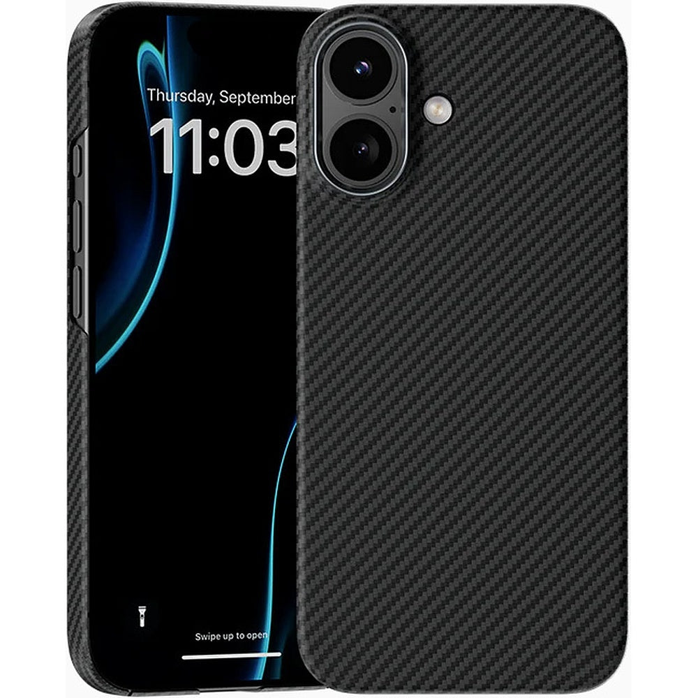 Aizsargvāciņš iPhone 17 – Benks ArmorAir Kevlar 600D ar metāla rāmi, melns