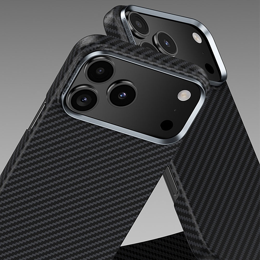 Aizsargvāciņš iPhone 17 – Benks ArmorAir Kevlar 600D ar metāla rāmi, melns