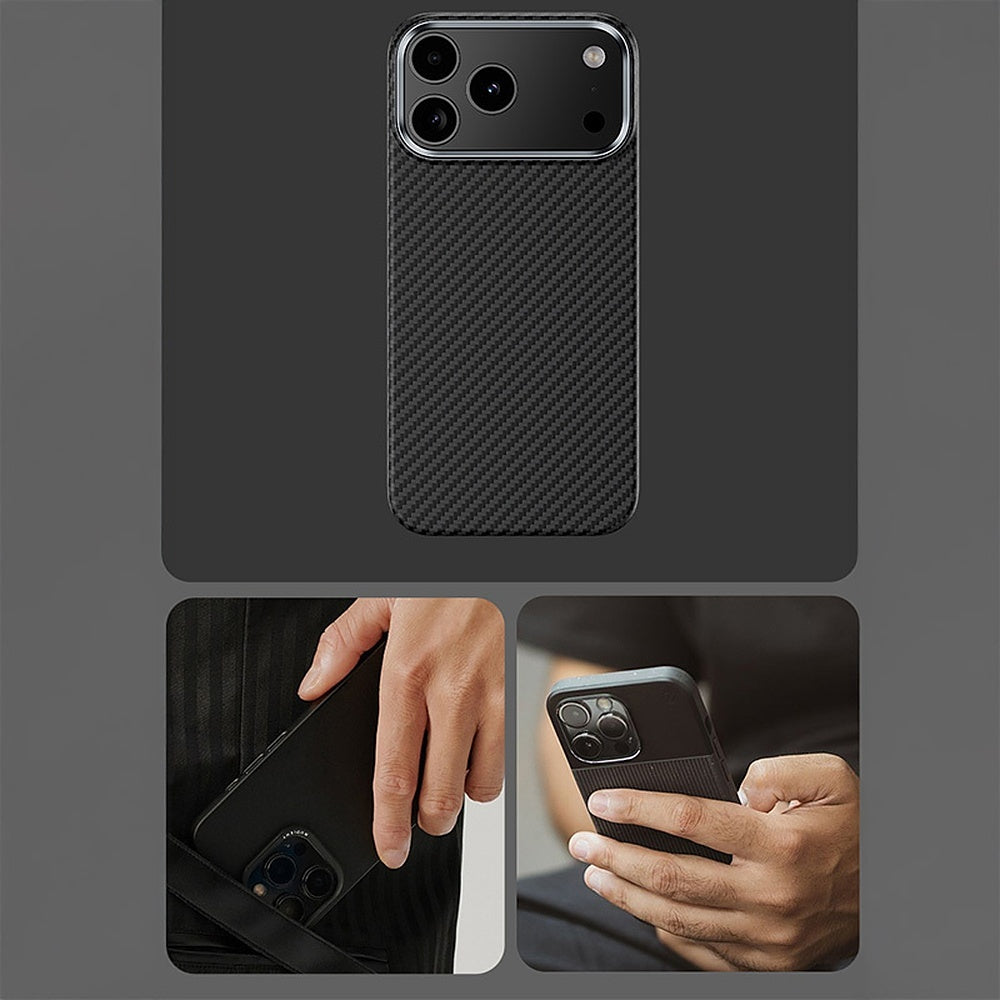 Aizsargvāciņš iPhone 17 – Benks ArmorAir Kevlar 600D ar metāla rāmi, melns