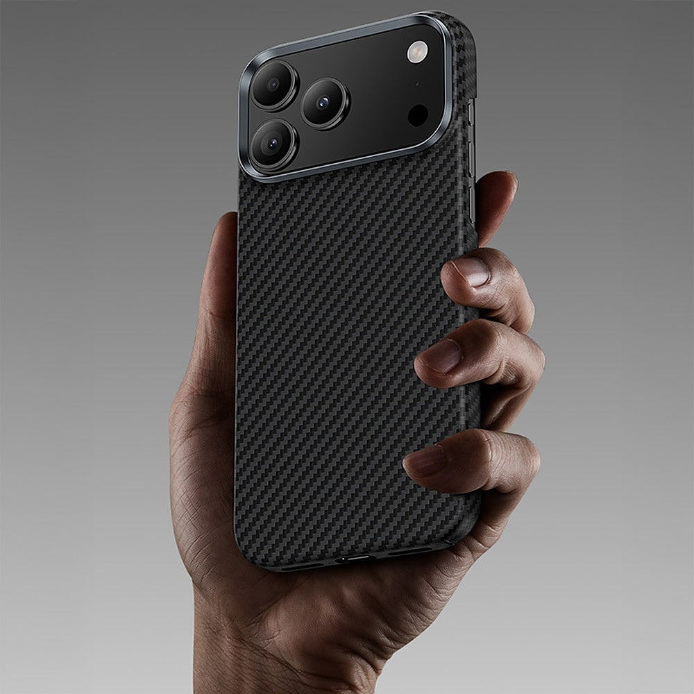Aizsargvāciņš iPhone 17 – Benks ArmorAir Kevlar 600D ar metāla rāmi, melns