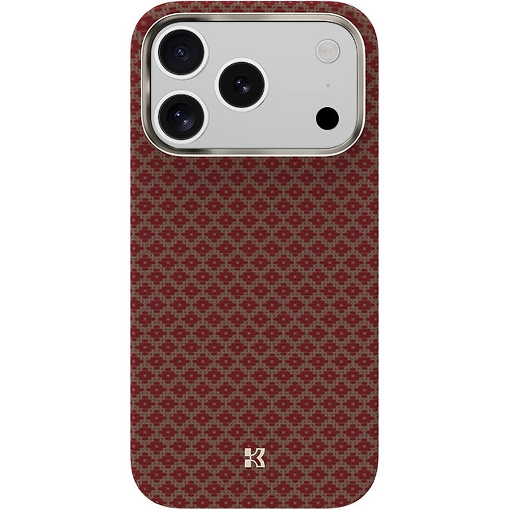 Aizsargvāciņš iPhone 17 Pro/18 Pro – Benks ArmorGrid Kevlar 600D ar metāla rāmi, oranžs