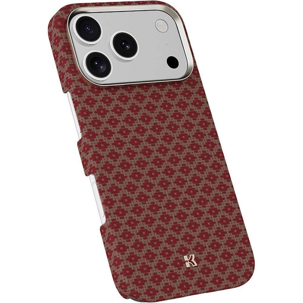 Aizsargvāciņš iPhone 17 Pro/18 Pro – Benks ArmorGrid Kevlar 600D ar metāla rāmi, oranžs