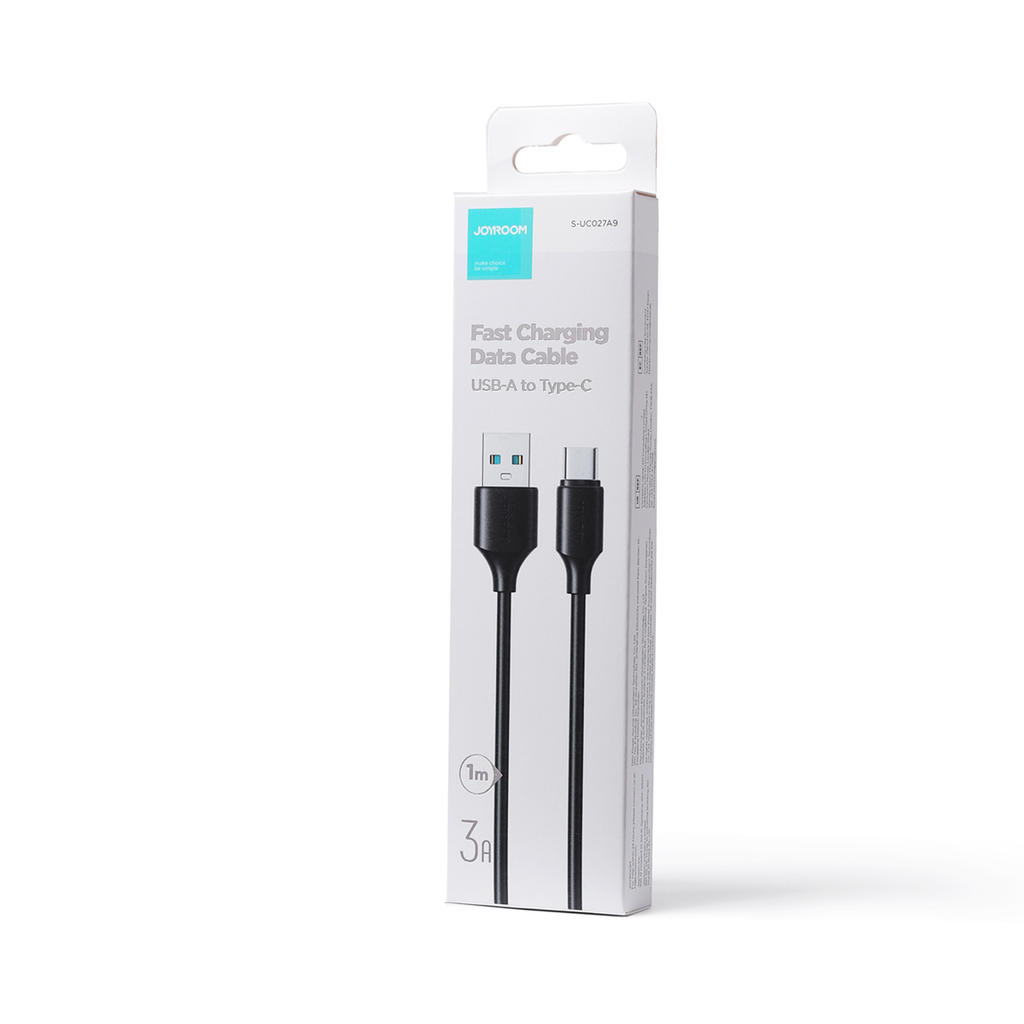Joyroom Long-Lasting A9 USB-A–USB-C 3 A kabelis, 1 m, melns