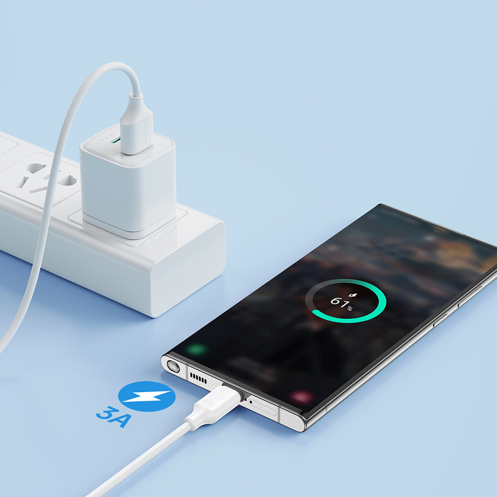 Joyroom Long-Lasting A9 USB-A–USB-C 3 A kabelis, 1 m, melns