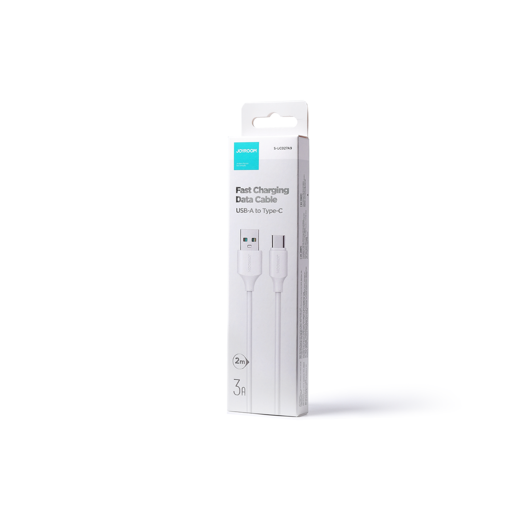 Joyroom Long-Lasting A9 USB-A–USB-C 3 A kabelis, 2 m, balts
