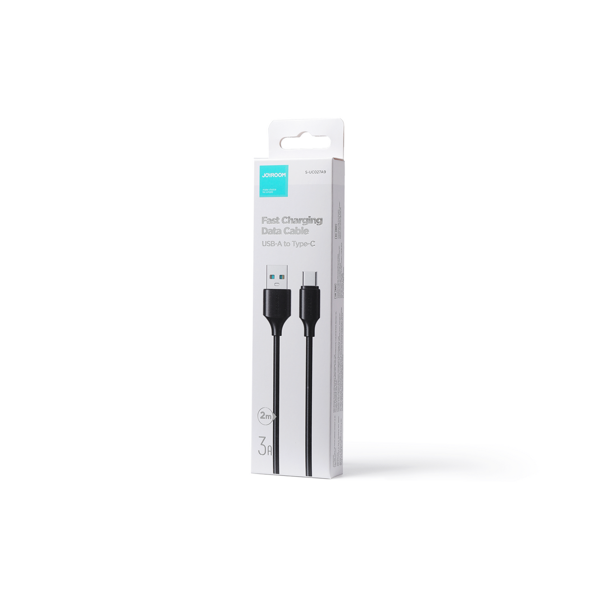 Joyroom Long-Lasting A9 USB-A–USB-C 3 A kabelis, 2 m, melns