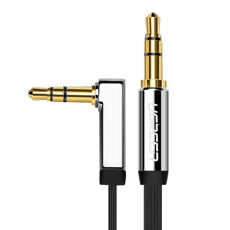 Ugreen 10599 AUX 3,5 mm plakanais audio kabelis, 2 m, sudraba