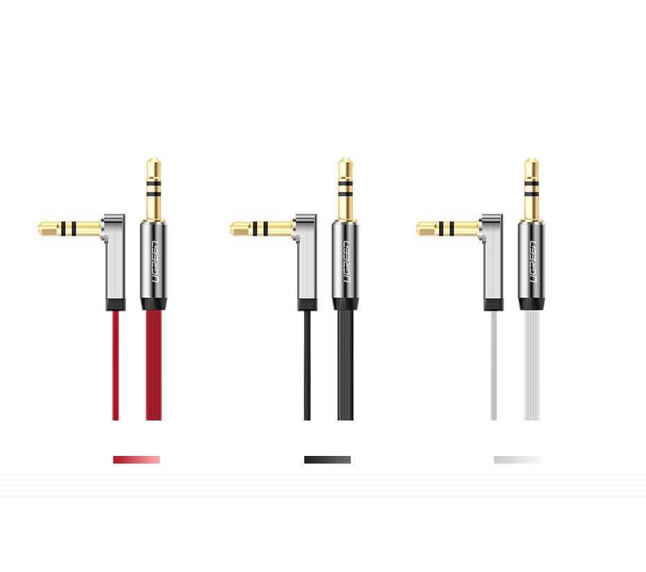 Ugreen 10599 AUX 3,5 mm plakanais audio kabelis, 2 m, sudraba