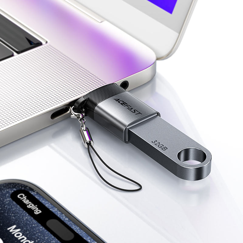 Acefast J7 USB-A uz USB-C pāreja, pelēka