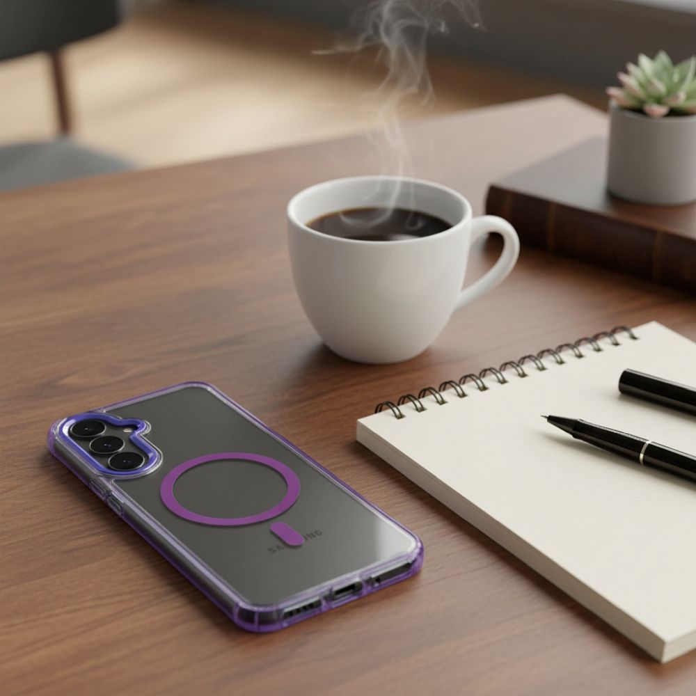 Frame Clear Hybrid Mag Cover aizsargvāciņš Xiaomi Redmi 17 4G / 5G, violets