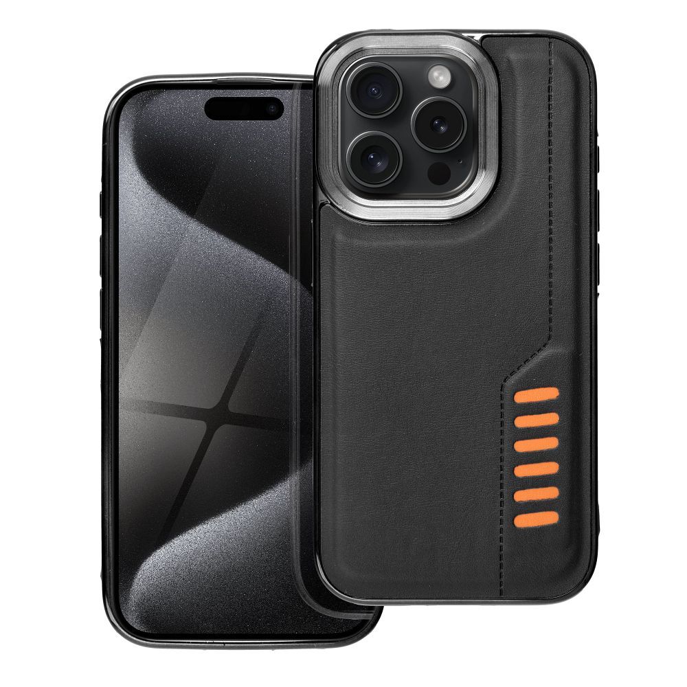 Aizsargvāciņš iPhone 15 Pro – MILANO, melns — attēls 2