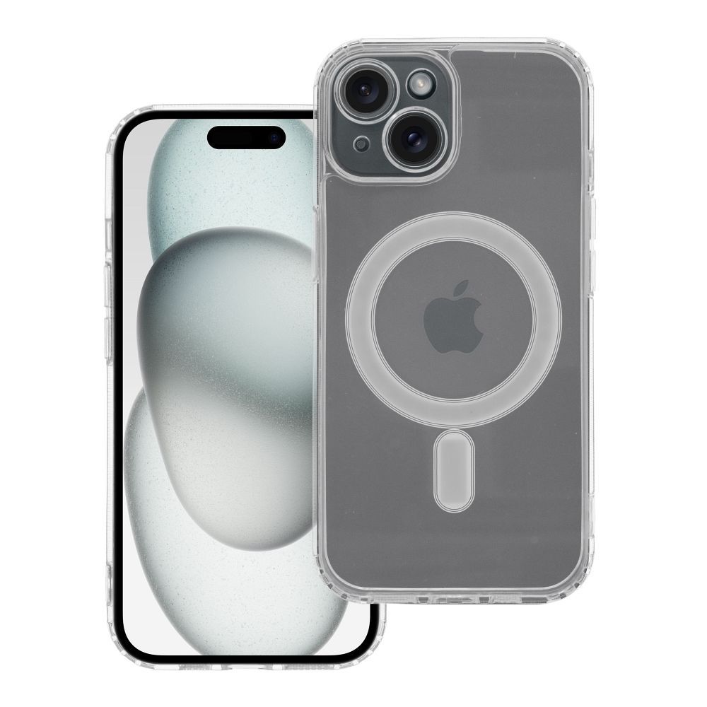 Aizsargvāciņš iPhone 15 – CLEAR MAG with camera protection compatible with MagSafe, caurspīdīgs